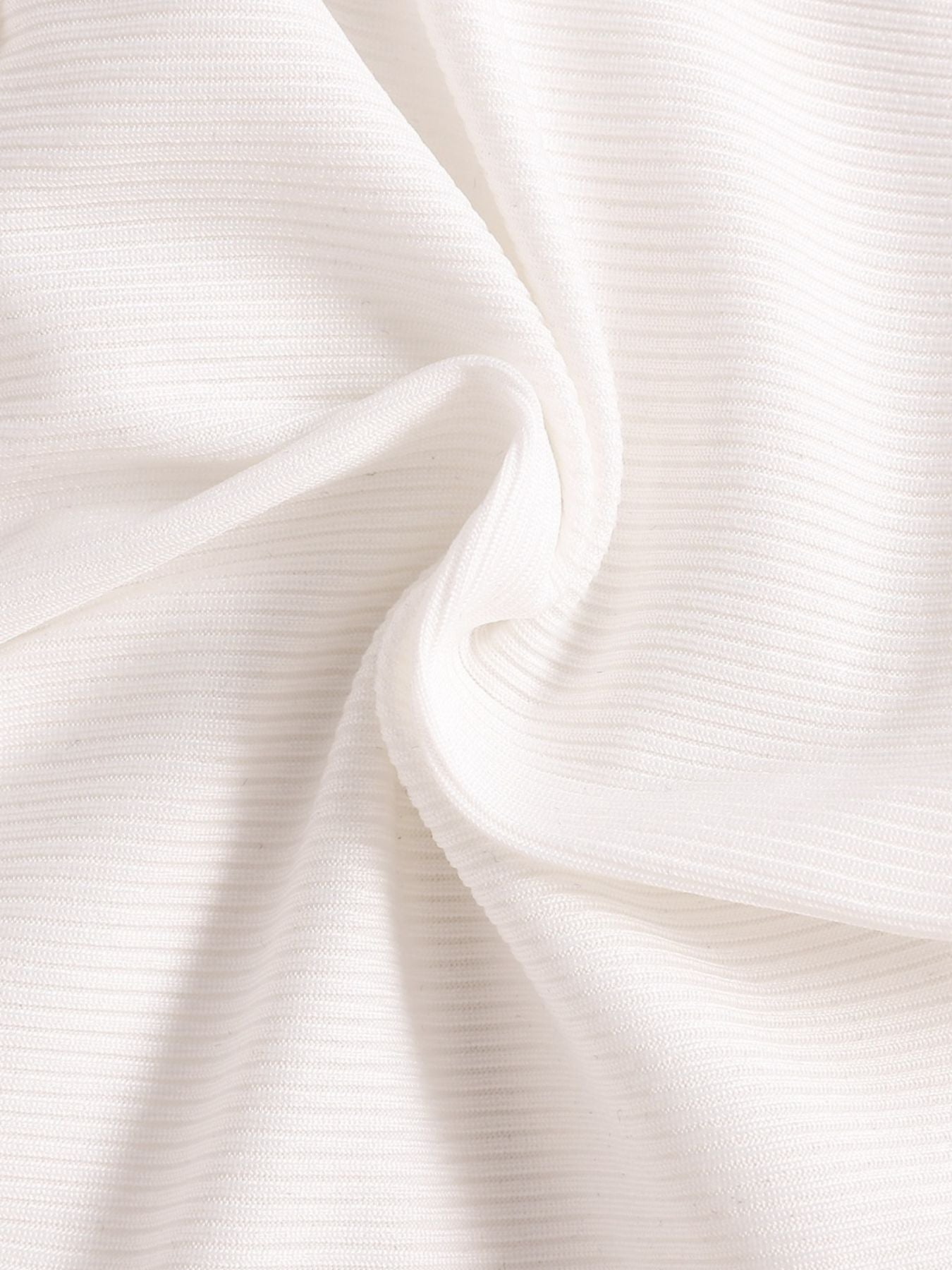 White ribbed cotton blend fabric detail