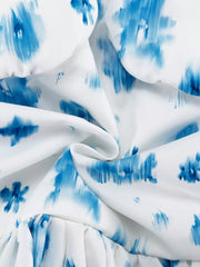Charming Floral Ruffle Hem Tank