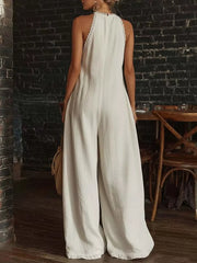 Luxe Lace-trimmed Halter Neck Romper