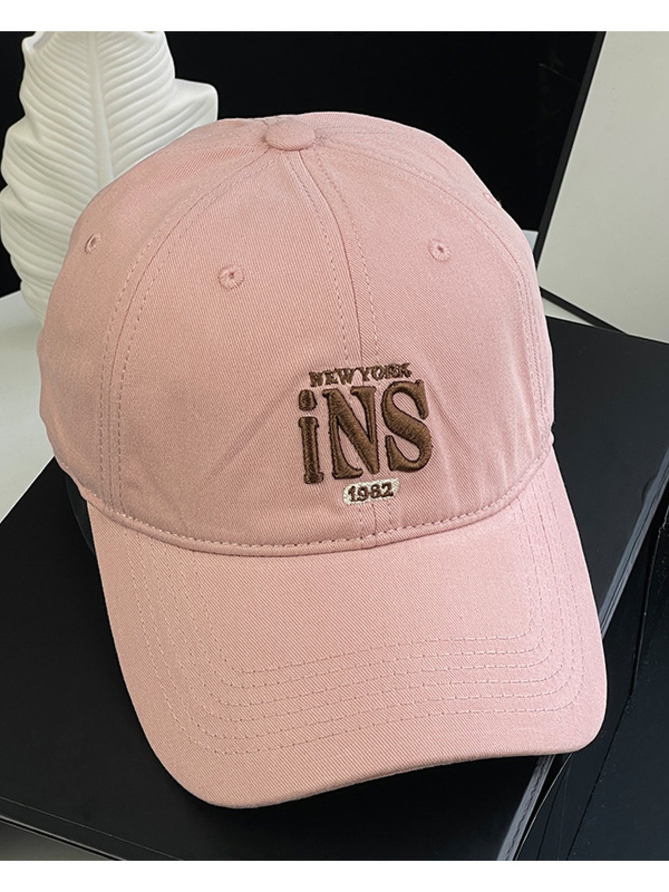 Navy Embroidered Cotton Baseball Cap