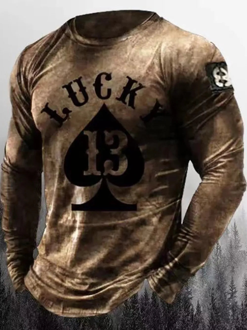 Men's Full Size Graphic Long Sleeve T-shirt, front view