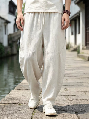Men's Plus Size Loose Fit Sweatpants With Drawstring, model styling view