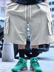 Men's Full Size Cargo Shorts With Drawstring Waist in Khakis, view 11