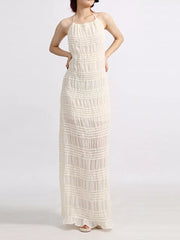 Elegant Backless Halter Maxi Dress