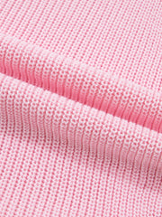 Pink acrylic knit sweater vest with V-neck and button front detail.