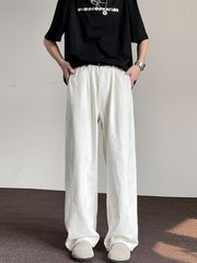 Men's white wide-leg jeans with a comfortable, slightly stretchy fit.