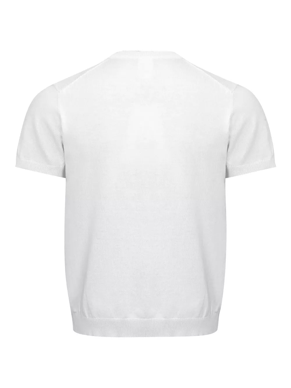 Men's Classic Short Sleeve Knit Top in Black, close-up detail
