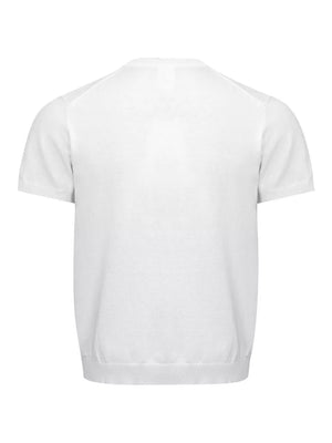 Men's Classic Short Sleeve Knit Top in Black, close-up detail