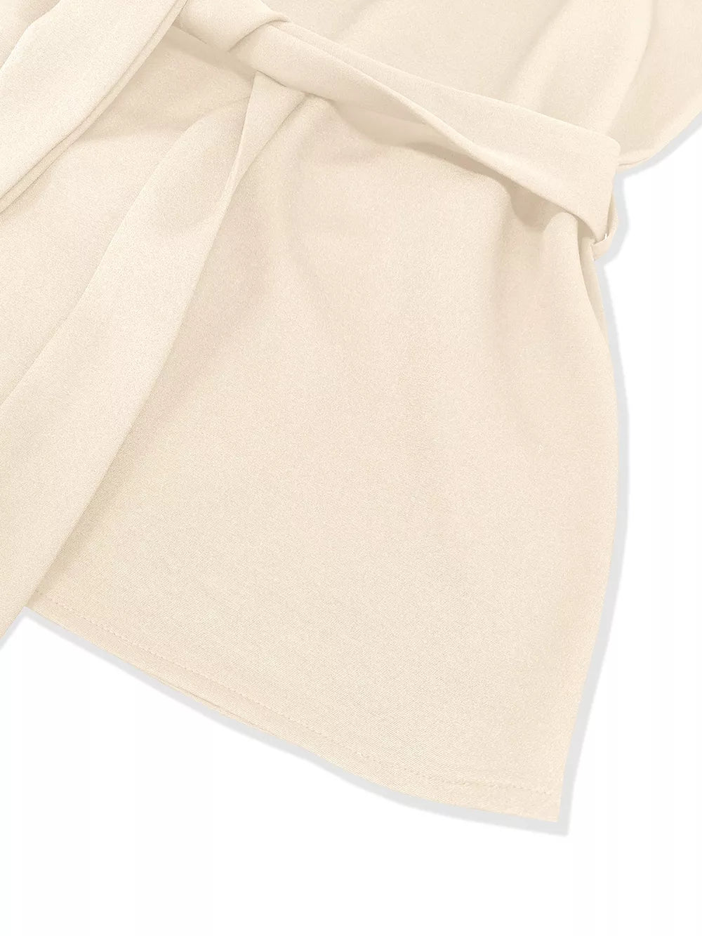 Sleeveless Top And Wide-leg Pants Set in Ivory, back view
