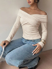 Chic Crisscross Off-shoulder T-shirt