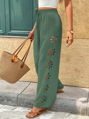 Relaxed Fit Drawstring Wide-leg Pants