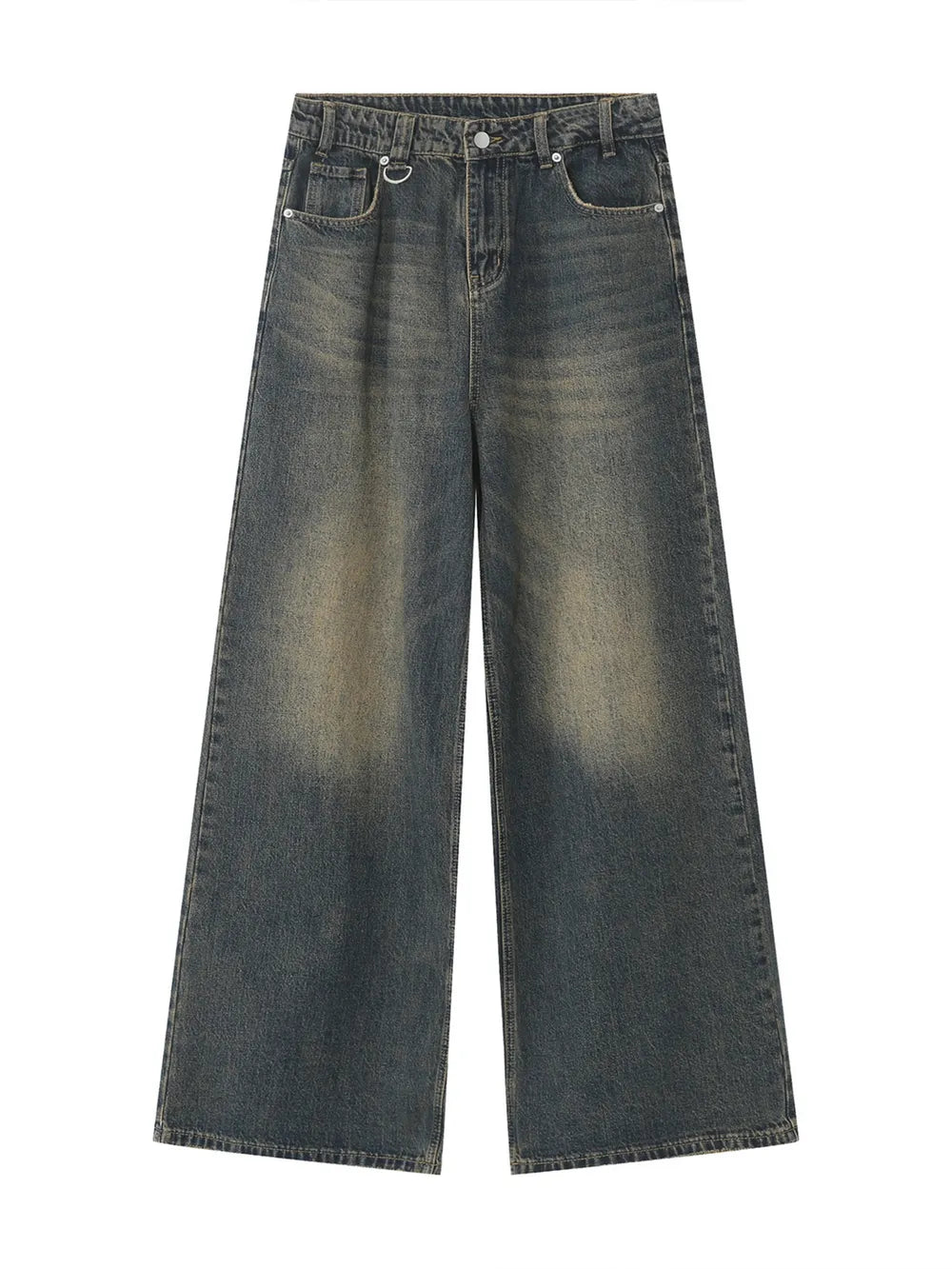 Men S Full Size Vintage Wash Wide Leg in Gray, back view