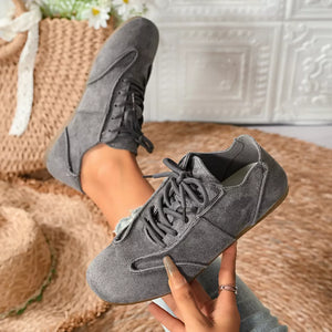 Lace Up Round Toe Sneakers in Brown, view 13