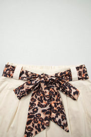 Chic Belted High-waisted Cotton Shorts
