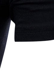 Black cotton t-shirt with asymmetrical hem detail