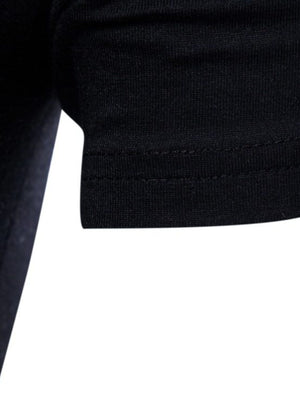 Black cotton t-shirt with asymmetrical hem detail