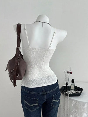 Smocked Lace Detail Cami, back view