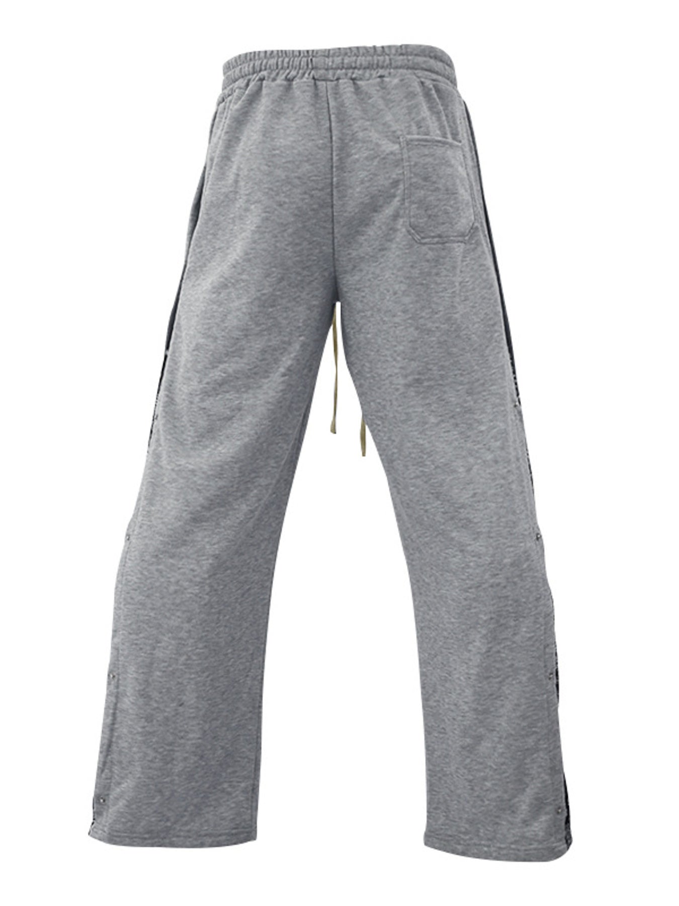 Men's Full Size Side Snap Button Pants Plus Size in Black, side view