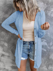 Lightweight Button-up Cardigan Plus Size in Grey, view 13