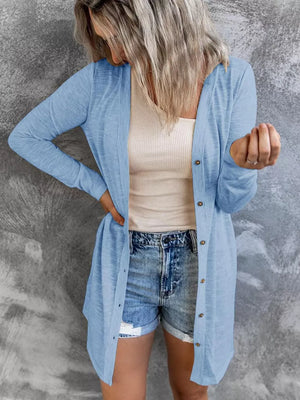 Lightweight Button-up Cardigan Plus Size in Grey, view 13