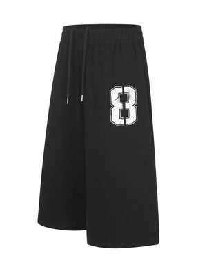 Men's Number 8 Wide Leg Capris in Blue, product detail