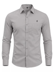 Men's Slim Fit Button Up Shirt Plus Size in Black, view 15