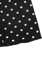 Polka Dot Lace Trimmed V-neck Mini Dress, product detail