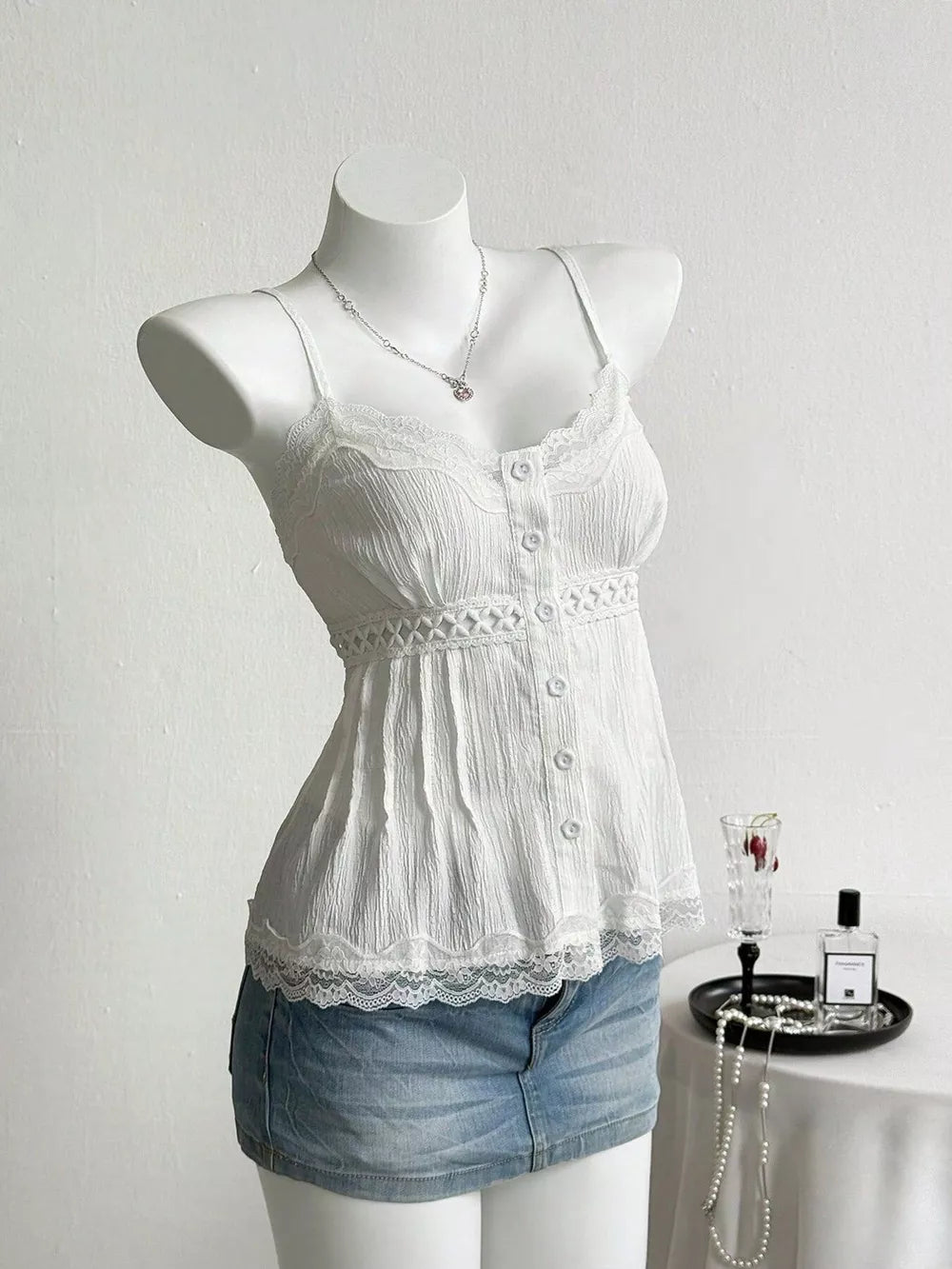 Lace Trim Cami, alternate angle