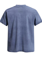 Men's Round Neck Short Sleeve T-shirt, close-up detail