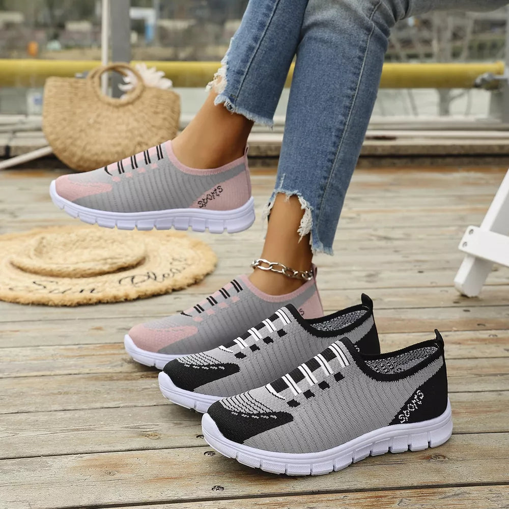 Round Toe Slip-ons in Black, front view