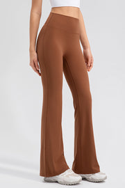 Sculpted flare leggings in Caramel with a high waist and performance fit.