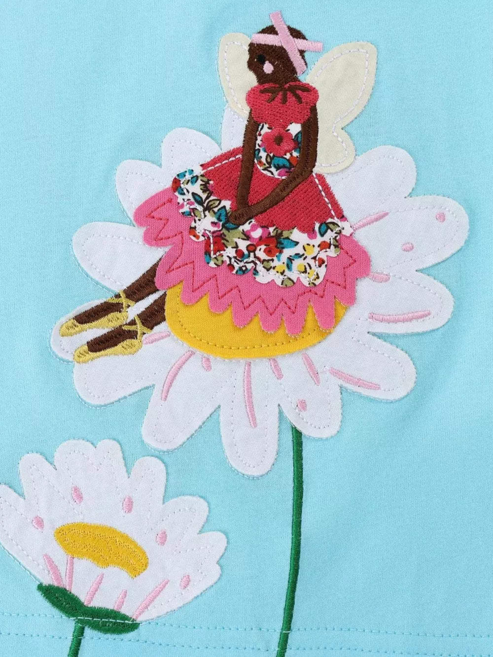 Children's Fairy And Flower Embroidered T-shirt, model styling view