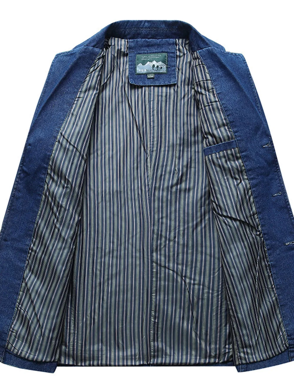 Men's Plus Size Button Up Denim Blazer, model styling view