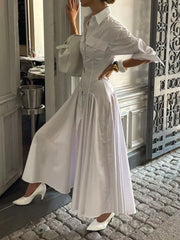 Chic Button-front Maxi Shirt Dress