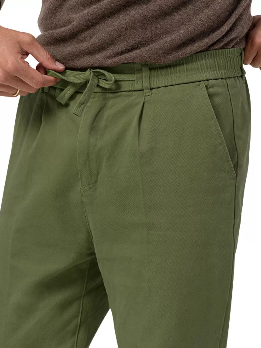 Men's Casual Drawstring Pants Plus Size in Deep Teal, fabric detail