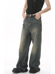 Men S Full Size Vintage Wash Wide Leg in Gray, alternate angle