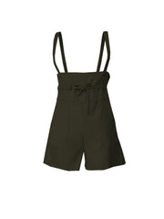 Moss high-waisted drawstring suspender shorts with pockets