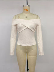 Chic Crisscross Off-shoulder T-shirt