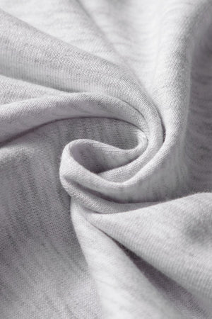 French Terry Drawstring Skort in light gray cotton fabric detail