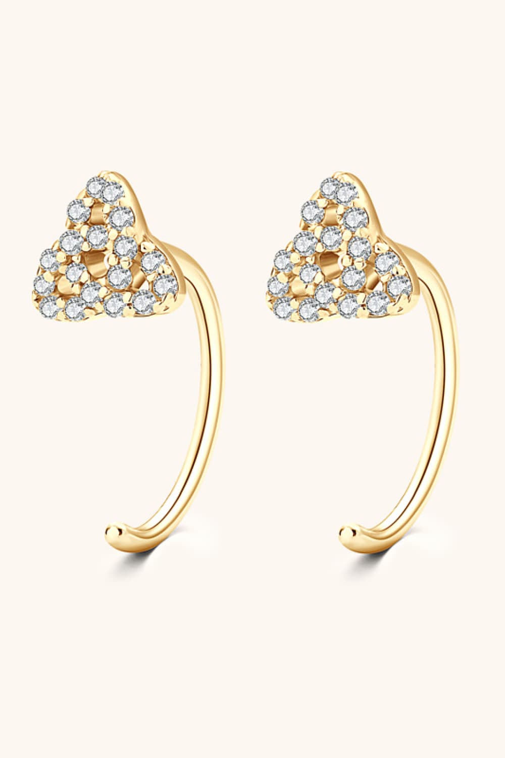 Gold crescent ear climbers with diamond dust detail