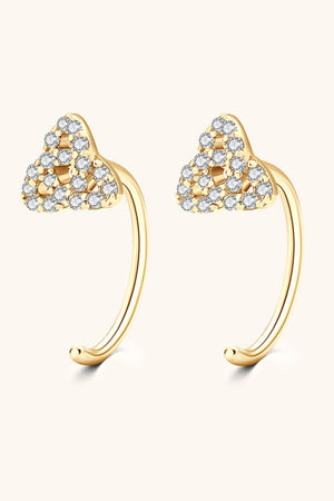 Gold crescent ear climbers with diamond dust detail