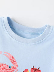 Children's Crab Round Neck T-shirt, close-up detail