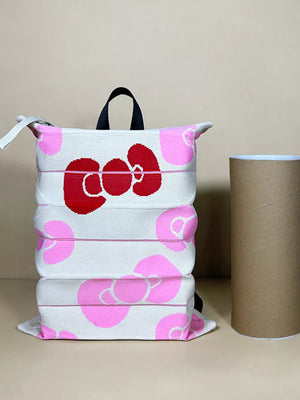 Bow Knit Medium Backpack Bag, front view
