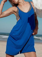 Vibrant Pocketed Spaghetti Strap Romper