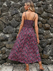 Vibrant Paisley Midi Dress With Spaghetti Straps