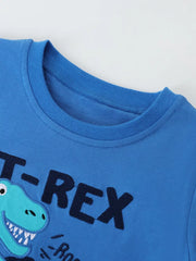 Children's Dinosaur Embroidered Short Sleeve Tee, side view