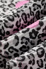 Leopard Heart Print Colorblock Pullover Blouse in Leopard, alternate angle