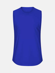 Men's blue relaxed fit crew neck tank top