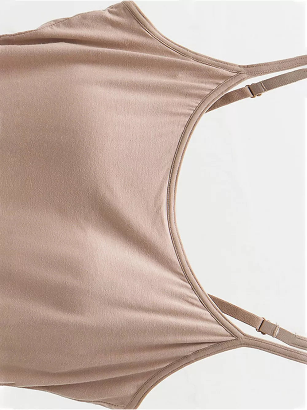 Cozy cami pajama top in Khakis with adjustable spaghetti straps and a scoop neckline.