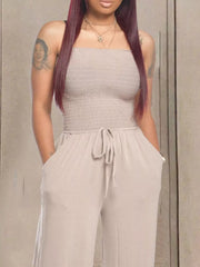 Effortless Strapless Smocked Jumpsuit